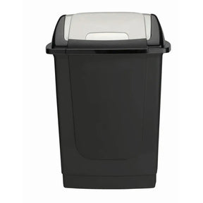 50L Black Easy Flip Dustbin - Office Stock Group