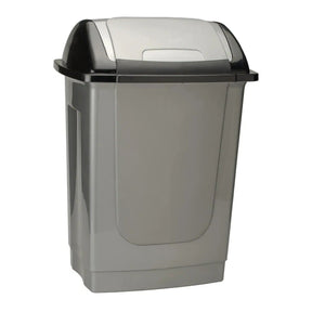 50L Silver Easy Flip Dustbin - Office Stock Group