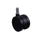 Black 60 mm Castor with Silver Stem, Featuring a Robust Unhooded Design, Suitable for Office Chairs, Showcasing Durability and Seamless Mobility, from Office Stock South Africa, a Vital Accessory for Workspace Comfort and Functionality.