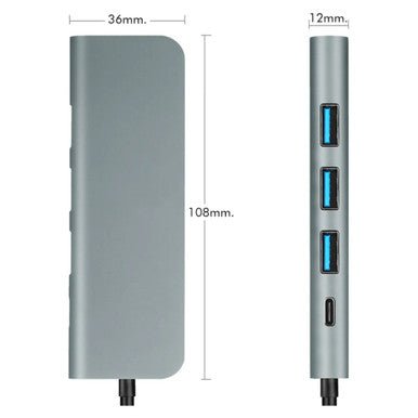 7 in 1 USB C Hub (HDMI x 1 – USB 3.0 x 3 – DP x 1 – SD x 1 – TF x 1)