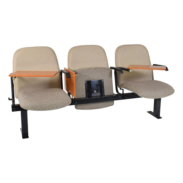 Three Seater Auditorium Seating Range 2T with Tip Up Seats and Writing Tablet