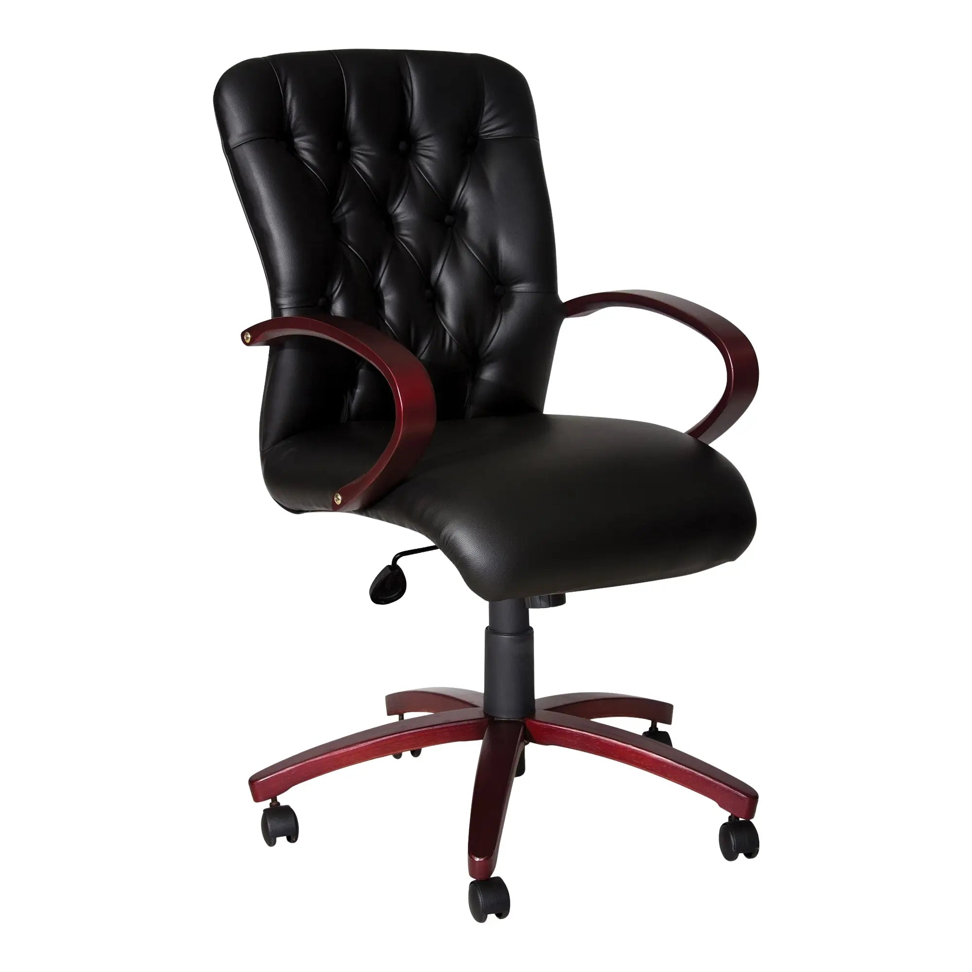 Black Adda Medium-back Wooden Office Chair