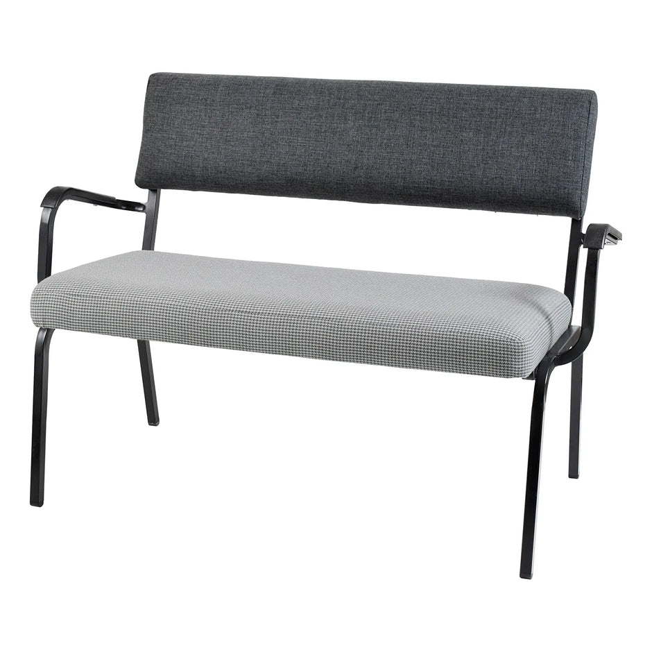 Double Seater Economy Reception Bench with Arms Public Seating Bench [Office Stock]