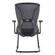 Black Mesh Office Chair with Black Steel Sleigh Frame, Suitable as a Chair for SMEs, Featuring a Breathable Mesh Back and Ergonomic Design, by Brand 67, in a Stylish and Comfortable Design.
