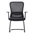 Black Mesh Office Chair with Steel Sleigh Frame, 67 Brand, C4002B Model, Featuring Ergonomic Design and Armrests, Ideal for Gauteng Office Chair Needs, Providing Comfort and Support with Its Sturdy 20kg Steel Frame and Sleek Black Mesh.