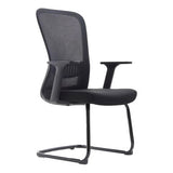 Black Mesh Office Chair with Steel Sleigh Frame, C4002B by 67, Featuring Ergonomic Design and Comfortable Seating, Ideal for Visitor Seating in Professional Settings, Representing Quality South Africa Furniture.
