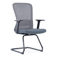 The Grey Mesh with Black Frame Visitor Office Chair Features a Grey Mesh Back, Nylon Armrests, and a Black Steel Sleigh Base.
