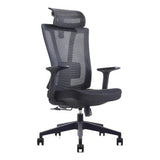 Black Mesh Office Chair with Adjustable Headrest and Black Nylon Frame, High-back Design, on Five-Star Base with Wheels, from 67 Brand, Showcasing Ergonomic Features and Sturdy Build, Ideal as a Nylon Frame Chair.