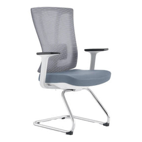 C4006B Office Chair with Breathable Mesh Back, Chrome Frame, and Grey Seat, Featuring Adjustable Armrests, Presented on a White Background, Showcasing Its Ergonomic Design and Durable Construction from Office Stock South Africa's 67 Brand.