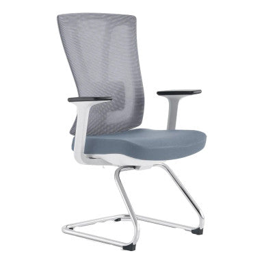 C4006B Office Chair with Breathable Mesh Back, Chrome Frame, and Grey Seat, Featuring Adjustable Armrests, Presented on a White Background, Showcasing Its Ergonomic Design and Durable Construction from Office Stock South Africa's 67 Brand.