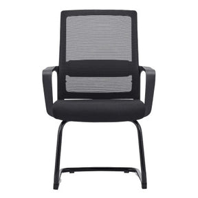Black Mesh Office Chair with Aluminium Sleigh Frame, C4007B by 67, Featuring Breathable Mesh Back and Padded Seat, Ideal for South Africa Office Supplies, Enhancing Workplace Comfort and Aesthetic Appeal with Durable Design.