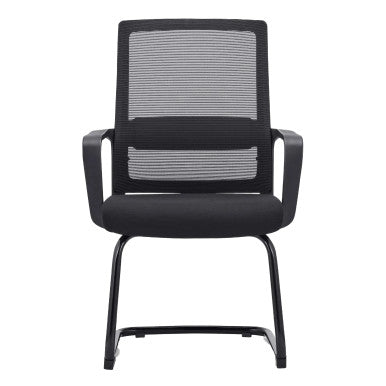 Black Mesh Office Chair with Aluminium Sleigh Frame, C4007B by 67, Featuring Breathable Mesh Back and Padded Seat, Ideal for South Africa Office Supplies, Enhancing Workplace Comfort and Aesthetic Appeal with Durable Design.