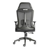 The Black Mesh with Black Nylon Frame High-back Office Chair Features a Mesh Backrest with Headrest, Black Nylon Frame, Armrests, and Base with Castors.
