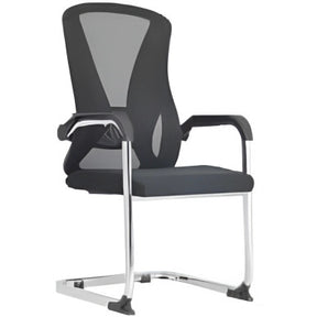 Black Mesh Office Chair with Chrome Frame, Featuring a Ventilated Back Chair Design, from Brand 67, Showcasing a Sleek and Modern Aesthetic with a Sturdy Base and Armrests, Presented in a Neutral Colour Scheme.