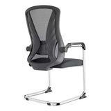 C4012B Black Mesh Visitor Office Chair with Chrome Frame, Featuring Breathable Mesh Back and Sleek Design, Ideal for Modern Meeting Spaces and Online Office Chair Shopping, from Office Stock South Africa, in Black Colour.