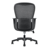 Black Mesh Medium-back Office Chair by 67, Featuring a Breathable Mesh Material and Ergonomic Design, with a Sturdy Base and Adjustable Armrests, Showcasing a Sleek and Modern Medium-back Office Chair.