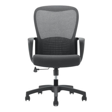 C4022 Office Chair, a Black Mesh Medium-back Office Chair by 67, Featuring a Breathable Mesh Backrest, Ergonomic Design, and Adjustable Features on a Sleek Five-Star Base with Casters, Presented on a White Background.