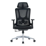 C4025 Office Chair with Black Mesh and Chrome Frame, High-back Design, Adjustable Features, and Five-Star Base with Wheels, Showcasing Ergonomic Office Seating with a Sleek and Modern Aesthetic.