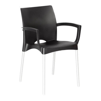 Cafe Style Black Indoor & Outdoor Dining Chair