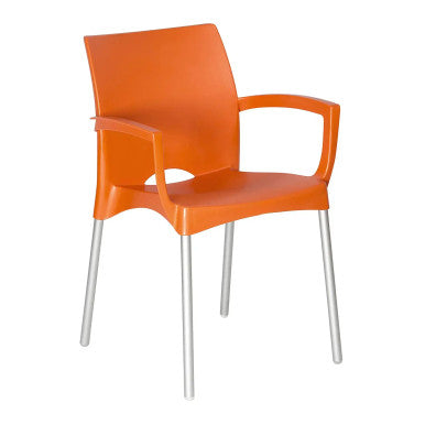 Cafe Style Orange Indoor & Outdoor Dining Chair