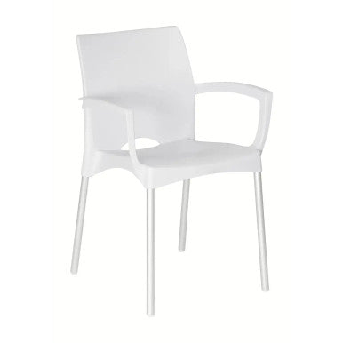 Cafe Style White Indoor & Outdoor Dining Chair