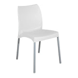 Easy Seat White Armless Indoor & Outdoor Dining Chair