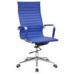 Classic Eames Pleather High-back Chair in Blue