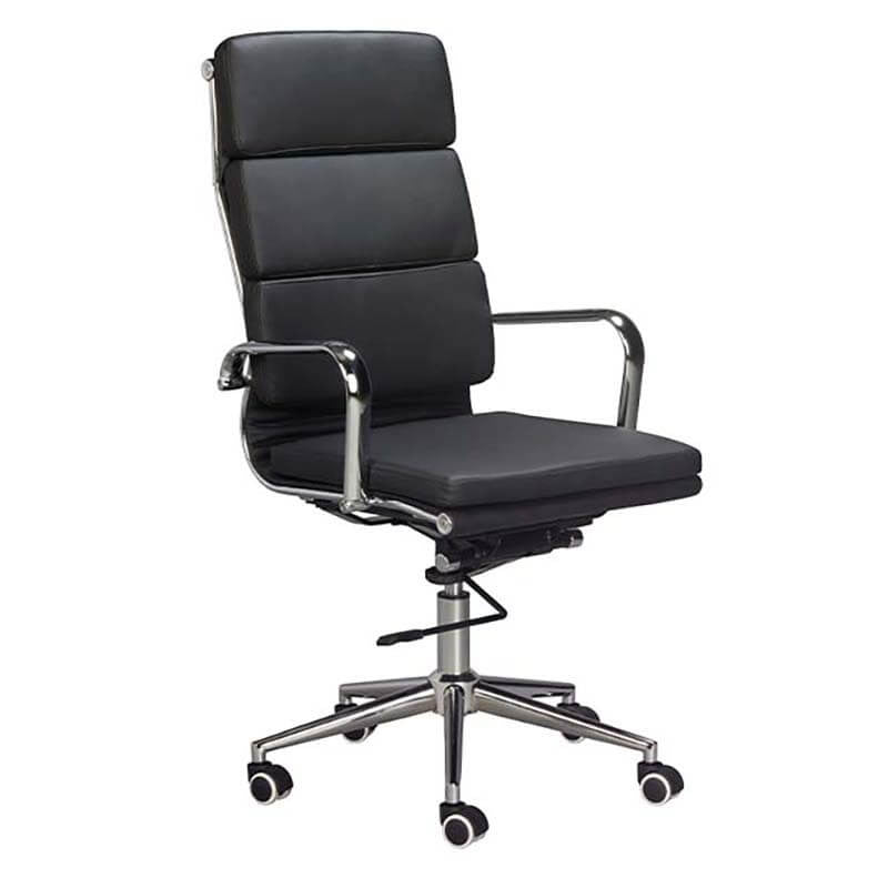 Classic Eames Cushion High-back Chair in Black