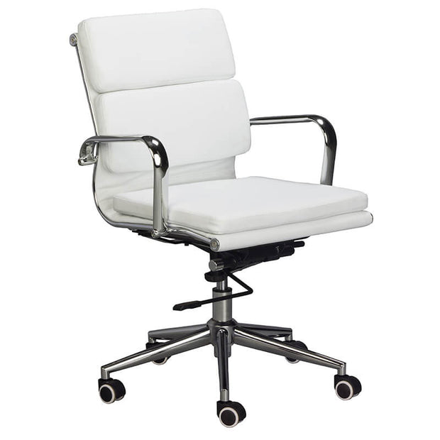 Classic Eames Cushion Medium-back Chair in White