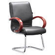 DB016 Mahogany Genuine Leather with Chrome Frame Executive Visitor Office Chair
