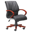 DB019A Mahogany Polyurethane Leather with Wooden Frame Medium-Back Office Chair