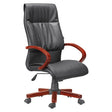 DB019 Mahogany Polyurethane Leather with Wooden Frame High-Back Office Chair