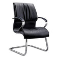 DB083B Black Polyurethane Leather with Chrome Sleigh Base Visitor Office Chair