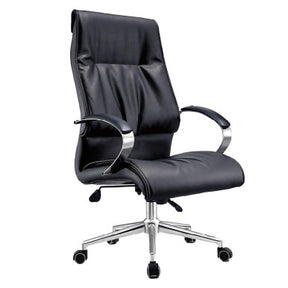 DB083 Black Polyurethane Leather with Chrome Base Executive High-Back Office Chair
