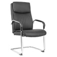 DB109B Black Polyurethane Leather with Chrome Sleigh Base Executive Visitor Office Chair