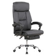 DB120 Black Polyurethane Leather with Footrest High-Back Office Chair