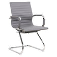 A Stylish Eames-Inspired Visitor Office Chair with a Sleek Chrome Frame and PU Leather Finish. Features Chrome Armrests with Padded PU Sleeves and a Sturdy Chrome Sleigh Base.