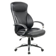 K050 Black Polyurethane Leather with Chrome Frame Executive High-Back Office Chair