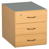 Fitted Pedestal 3 Draw in Oak Melawood