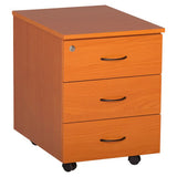 Sorted Mobile Pedestal, 3 Drawer Central Locking in Cherry Melawood