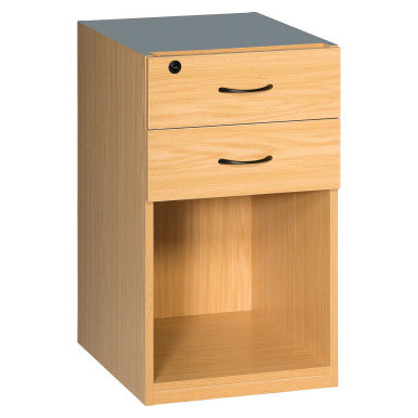Sorted Desk High Pedestal 2 Drawer, Lever Arch in Oak Melawood