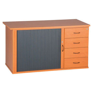 Sorted Pedenza Roller Door, 4 Drawer in Cherry Melawood