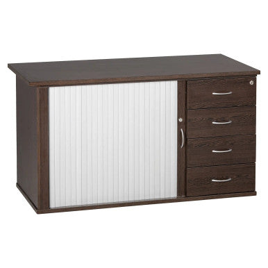 Sorted Pedenza Roller Door, 4 Drawer in Wenge Melawood