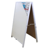 A-Frame Outdoor Whiteboard with Aluminium Frame, 900 x 600 mm, Standing at 850 mm When Open, Featuring a Non-Magnetic Whiteboard Surface and Supplied with a Black Marker, Ideal for Weather-Resistant Use.