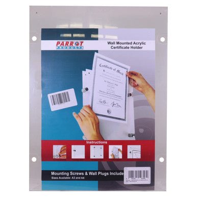 A3 Acrylic Wall Mounted Certificate Holder