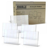 Acrylic Menu Holder - Single Sided - A4 Landscape - Box 5 DP0104L-Z, Clear Acrylic Menu Display Stands for Countertop or Table Presentation.