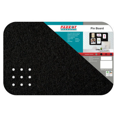 Adhesive Pin Board No Frame 450 x 300 mm Black, Black Adhesive Pin Board Without Frame for Use in Offices and Homes.