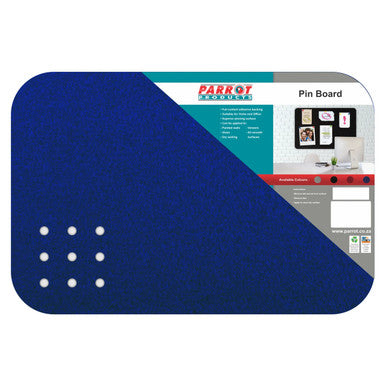 Adhesive Pin Board, No Frame - 450 x 300 mm - Blue with Six Visible Adhesive Holes for Pins.