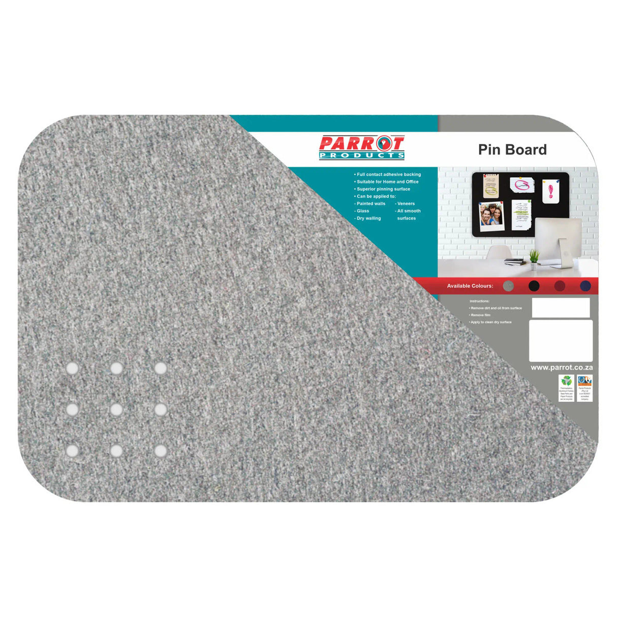Adhesive Pin Board (No Frame - 600*450mm - Grey)
