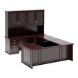 Admiral Managerial Office Desk with Four Glass Door Top Unit with Pedestal